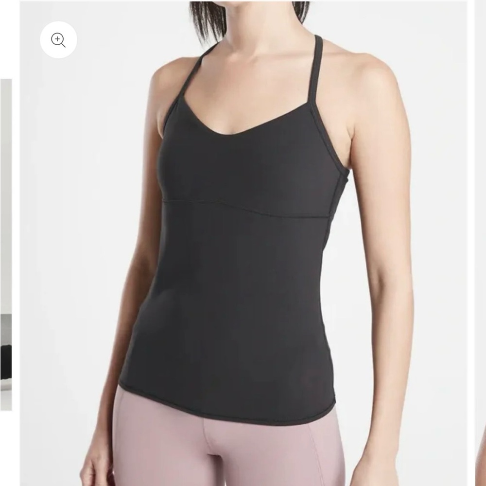 Athleta Black Strappy Back Tank Top - Picture 2 of 3